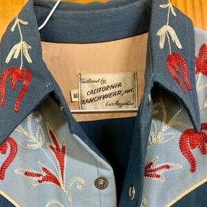 Vintage 1950’s California Ranchwear Embroidered Western Shirt